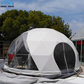 Casa di legno d'acciaio protetta UV di pop-up della tenda bianca della cupola geodetica