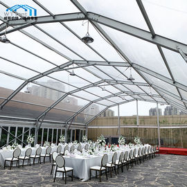 Chiaro struttura incurvata poligono commerciale della lega di alluminio della tenda di nozze del tetto